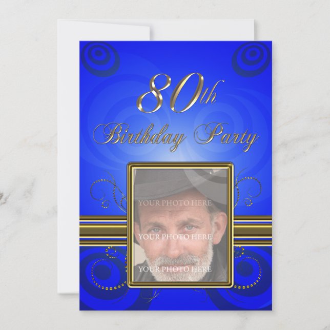 80th Birthday party Invitation (Front)
