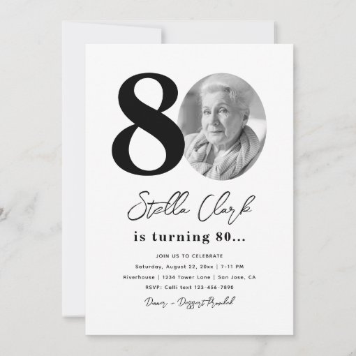 80th Birthday Party Invitation | 80th Birthday | Zazzle