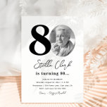 80th Birthday Party Invitation | 80th Birthday<br><div class="desc">Minimalist 80th Photo Birthday Invitation.
Ready to be personalized by you!</div>