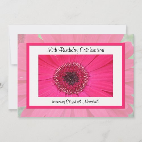 80th Birthday Party Invitation -- Gerbera Daisy