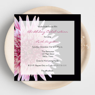80th Birthday Party Invitation Gerbera Daisy