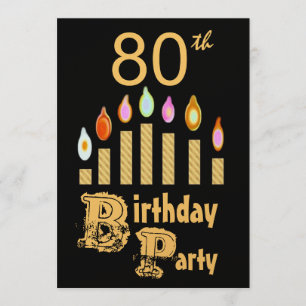 80th Birthday Party Invitation - GOLD