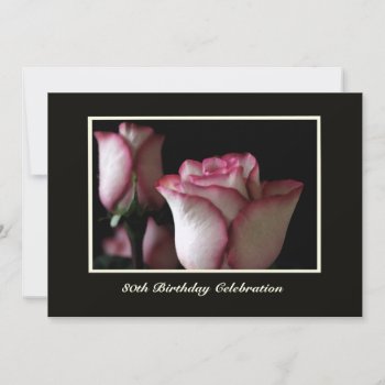 80th Birthday Party Invitation Gorgeous Roses by henishouseofpaper at Zazzle