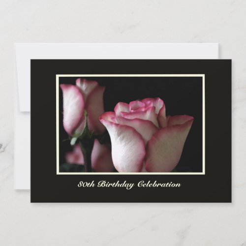 80th Birthday Party Invitation -- Gorgeous Roses