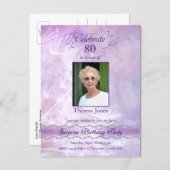 80th Birthday Party Invitation Postcard (Front/Back)