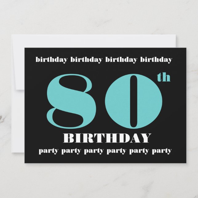 80th Birthday Party Invitation Template (Front)