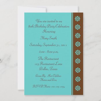 80th Birthday Party Invitation Template by henishouseofpaper at Zazzle