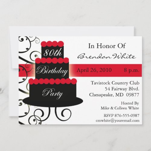 80th Birthday Party Invitations
