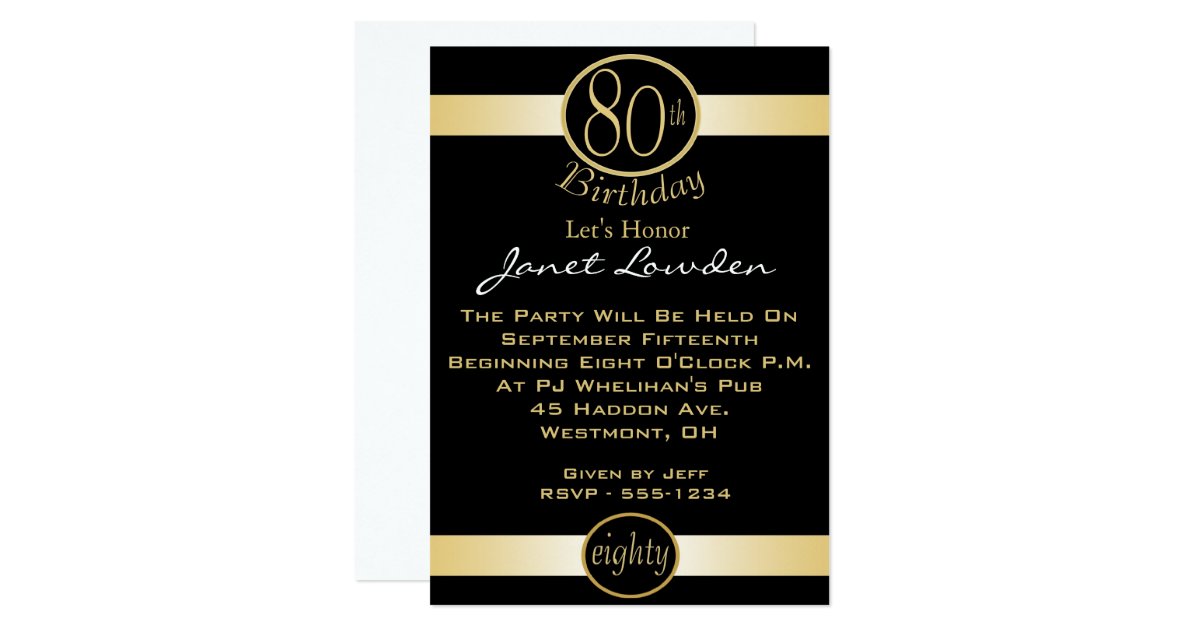 80th Birthday Party Invitations | Zazzle