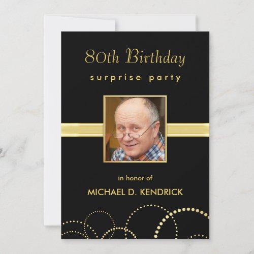 80th Birthday Party Invitations - Photo Optional