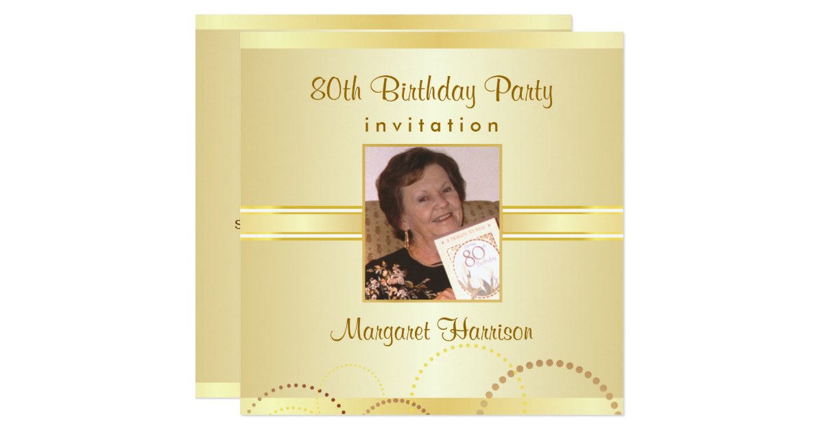 80th Birthday Party Invitations with Photo Option | Zazzle.com