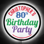 80th Birthday Party LED Sign<br><div class="desc">To celebrate a special birthday. Designed for someone who is 80 years of age. 80th birthday celebration. Birthday party. Add the name and number. Birthday party illuminated sign.</div>
