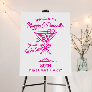 80th Birthday Party Martini Welcome Foam Boards
