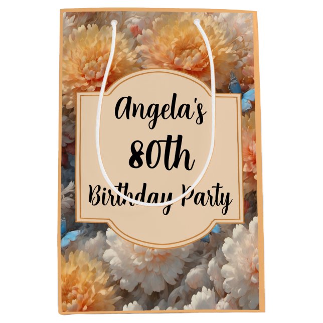 80th Birthday Party Medium Gift Bag (Front)