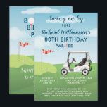 80th Birthday Party Men's Golf Theme Party   Invitation<br><div class="desc">This fun 80th Birthday Party Invitation has a Golf theme and it's perfect for a Golfer. It features a cart on a course and much to personalize to make appropriate for your own event. We have all the ingredients to make it a special party — starting with a party invitation;...</div>