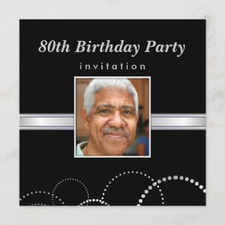 80th Birthday Party - Mens Photo Invitations