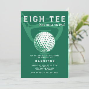 80th Birthday Party Modern Golf Humor Green Invitation
