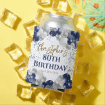 80th Birthday Party Navy Balloons Can Cooler<br><div class="desc">A gorgeous 80th birthday party or celebration can cooler. This fabulous navy blue and silver balloons design is the perfect  way to chill your cans lor drinks bottles for an 80th celebration or eightieth party. Makes a wonderful keepsake party favor.</div>