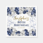 80th Birthday Party Navy Balloons