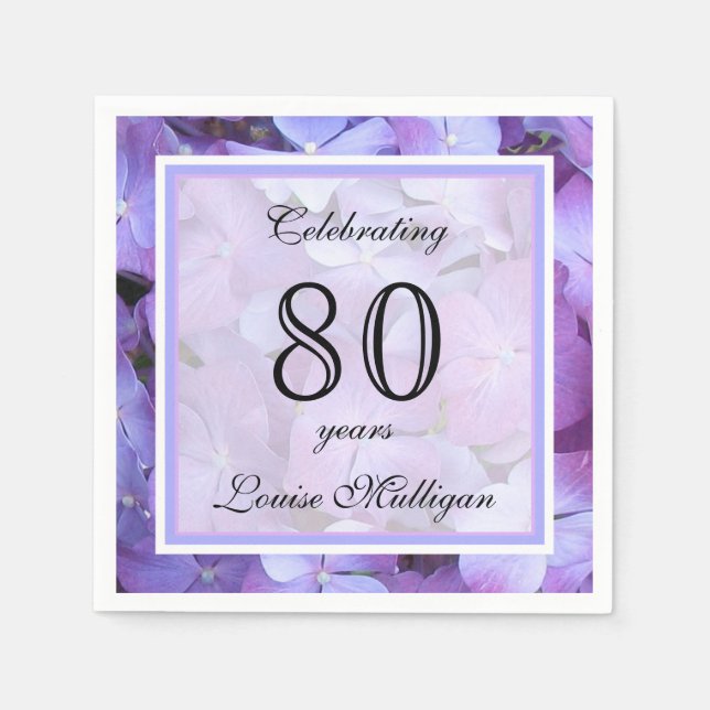 80th Birthday Party Paper Napkins (Front)