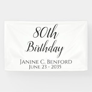 80th Birthday Party Personalized Banner