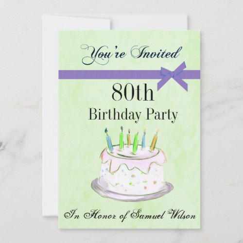 80th Birthday Party Personalized Invitation