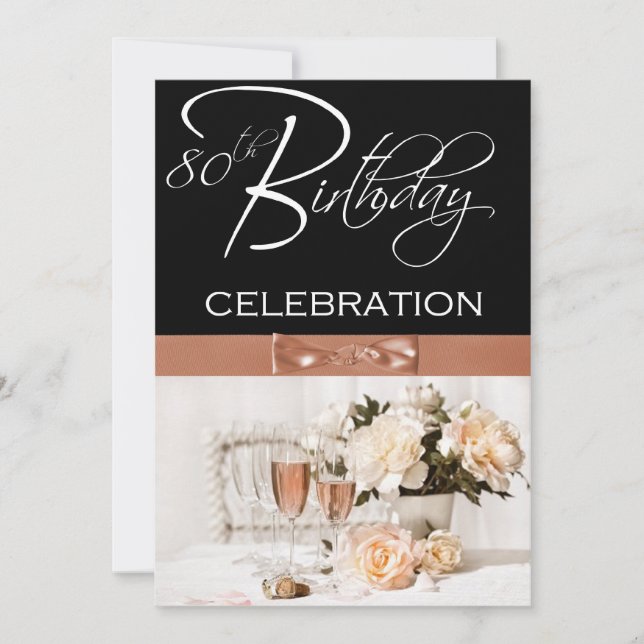 80th Birthday Party Personalized Invitation (Front)