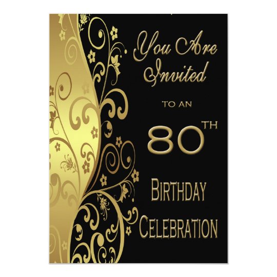 80th Birthday Party Personalized Invitation | Zazzle.com