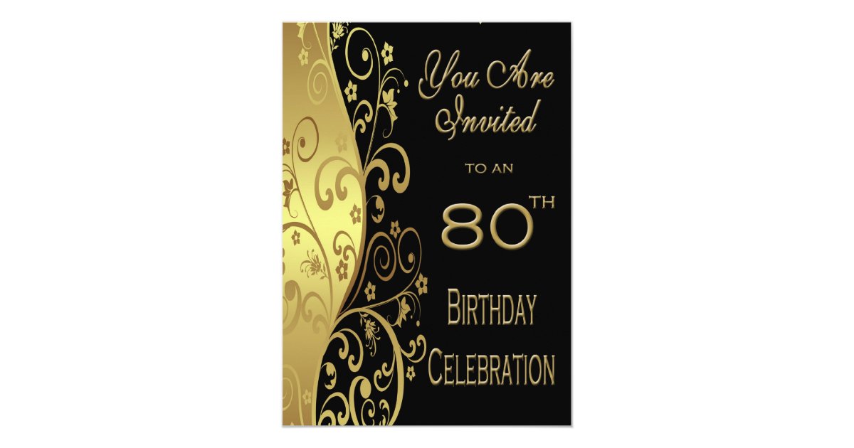 80th Birthday Party Personalized Invitation | Zazzle.com