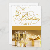 80th Birthday Party Personalized Invitation (Front/Back)