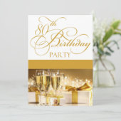 80th Birthday Party Personalized Invitation (Standing Front)