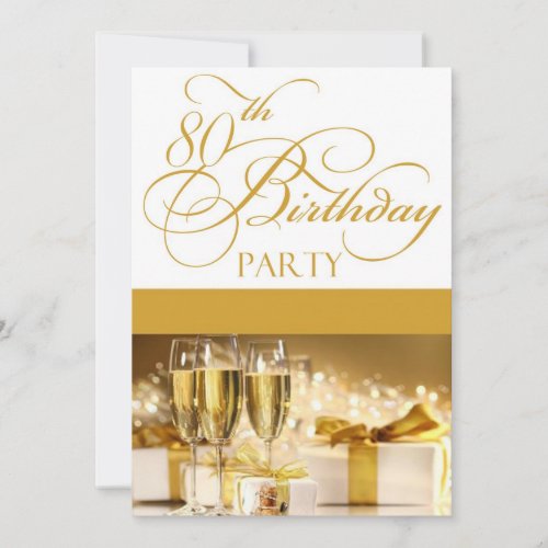 80th Birthday Party Personalized Invitation