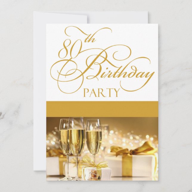 80th Birthday Party Personalized Invitation (Front)