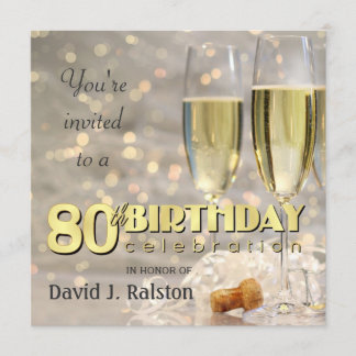 80th Birthday Party - Personalized Invitations