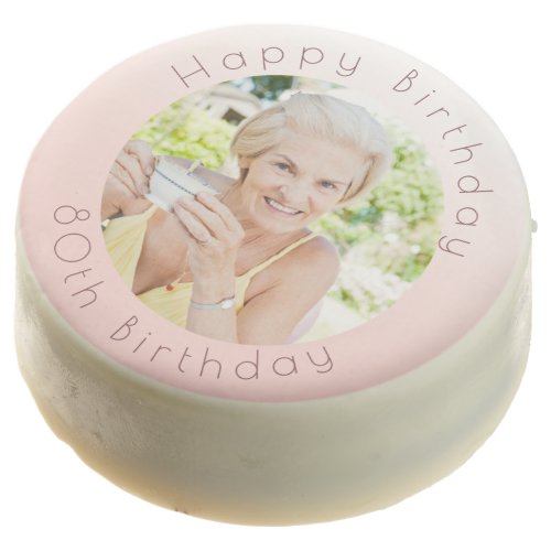 80th Birthday party photo blush pink rose gold Chocolate Covered Oreo