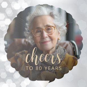 80th Birthday Party Photo Cheers Balloon