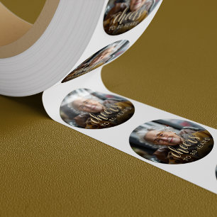 80th Birthday Party Photo Cheers Classic Round Sticker