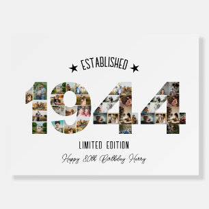 80th Birthday party Photo Collage Established 1944 Foam Board