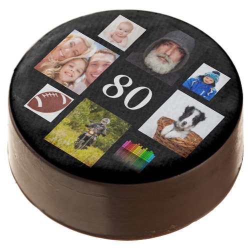 80th birthday party photo collage guy black chocolate covered oreo