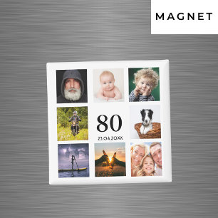 80th birthday party photo collage guy magnet