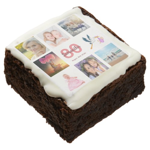 80th birthday party photo collage white name woman brownie