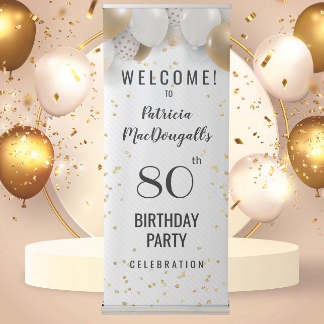 80th Birthday Party Retractable Banner (80th Birthday Party Retractable Banner)
