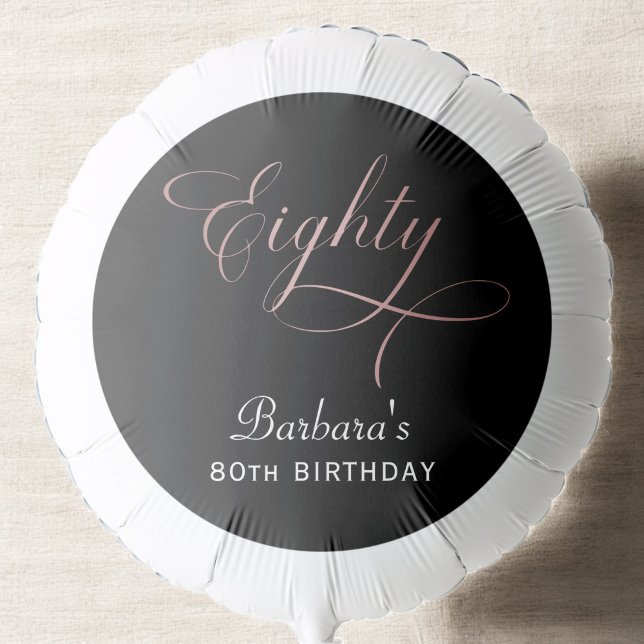 80th Birthday Party Rose Gold Script  Balloon (Creator Uploaded)
