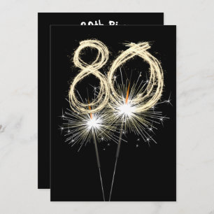 80th Birthday Party Sparklers  Invitation