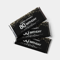 80th Birthday Party Thank You Hershey Bar Favors