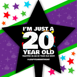 80th Birthday Party Trapped Leap Year Day Feb 29th Cake Topper