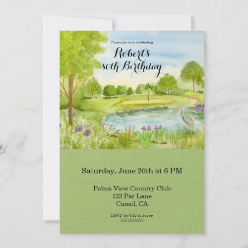 80th Birthday Party Tropical Golf Course Invitation
