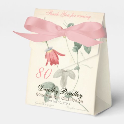80th Birthday Passiflora Custom Thank You Favor B Favor Boxes