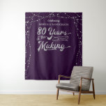 80th Birthday Photo Backdrop Purple Silver<br><div class="desc">Celebrate an 80th birthday and/or utilize as a photo op backdrop for pictures with this purple and silver wall hanging or banner sign featuring retro typography for 80 YEARS IN THE MAKING which incorporates their birth year within the design and personalized with their name. CHANGES: You can change the background...</div>