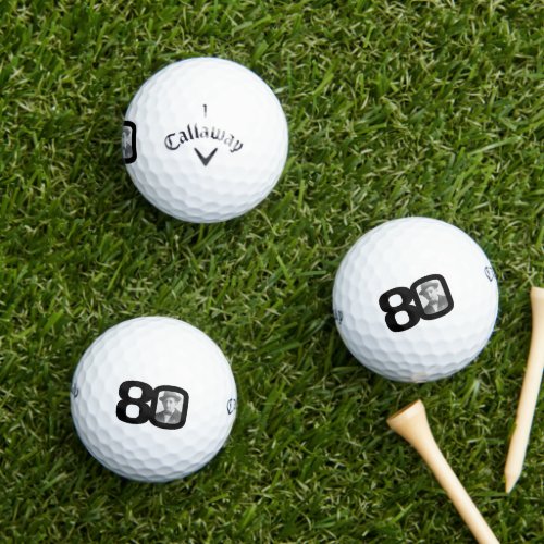 80th birthday photo black and white  golf balls